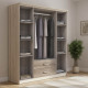 Ντουλάπα ρούχων τετράφυλλη OLYMPUS pakoworld χρώμα castillo-toro 159x57x183εκ