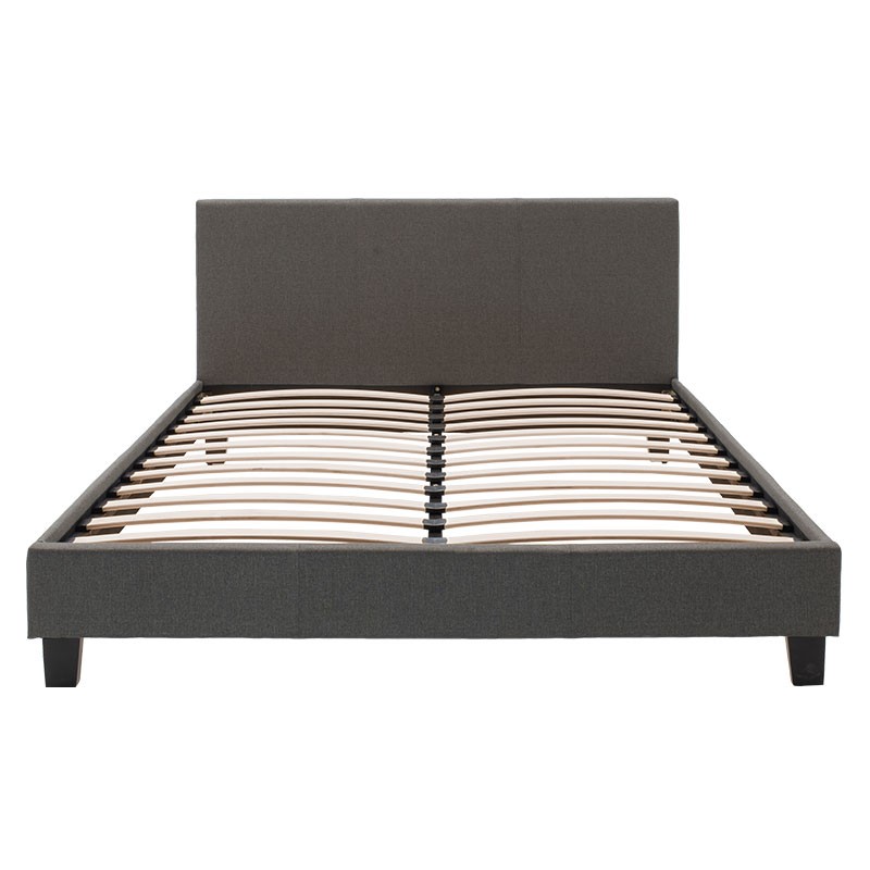 Κρεβάτι Nevil pakoworld 150x200 με ύφασμα χρώμα ανθρακί