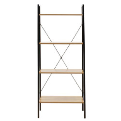 Βιβλιοθήκη- Ραφιέρα Ramon pakoworld φυσικό-μαύρο 60x23x145,5εκ