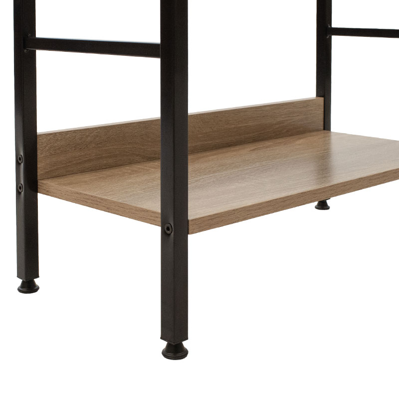 Βιβλιοθήκη- Ραφιέρα Ramon pakoworld φυσικό-μαύρο 60x28x125,5εκ