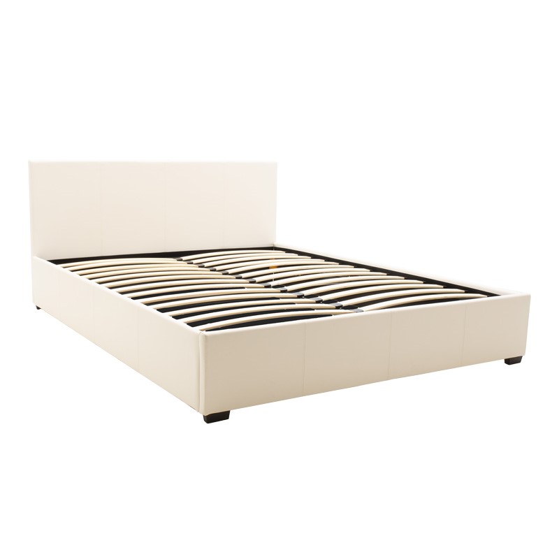 Κρεβάτι Norse pakoworld pu λευκό με αποθηκευτικό χώρο 160x200εκ