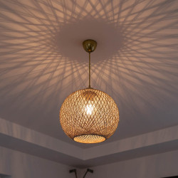 Φωτιστικό οροφής μονόφωτο Leshia pakoworld Ε27 καφέ Φ38x38εκ