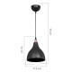 Φωτιστικό οροφής μονόφωτο Lofty pakoworld Ε27 μαύρο Φ18x22εκ