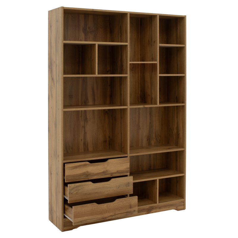 Βιβλιοθήκη Lucinda pakoworld oak 120x29.8x180.5εκ