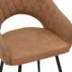 Πολυθρόνα Macie pakoworld καφέ antique PU-μαύρο 58x50x85εκ