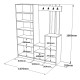 Έπιπλο εισόδου Doorse pakoworld μελαμίνης ανθρακί-oak 147.5x35x180εκ