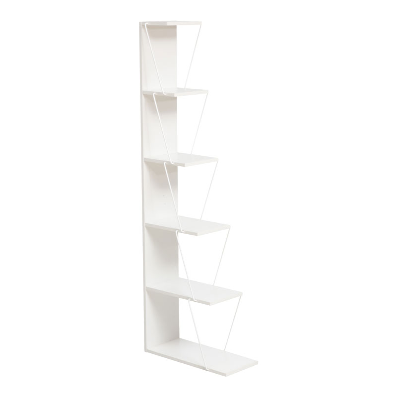Βιβλιοθήκη mini Tars pakoworld λευκό 100x22x150εκ