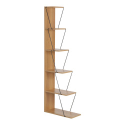 Βιβλιοθήκη mini Tars pakoworld sonoma-μαύρο 100x22x150εκ