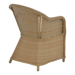 Πολυθρόνα κήπου Hadrian pakoworld rattan καφέ- textilene μπεζ 57x70x85εκ