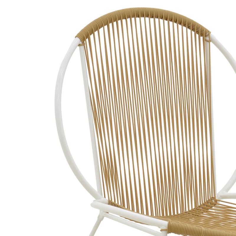 Καρέκλα Dapper pakoworld λευκό μέταλλο-pe φυσικό 64.5x71x92.5εκ