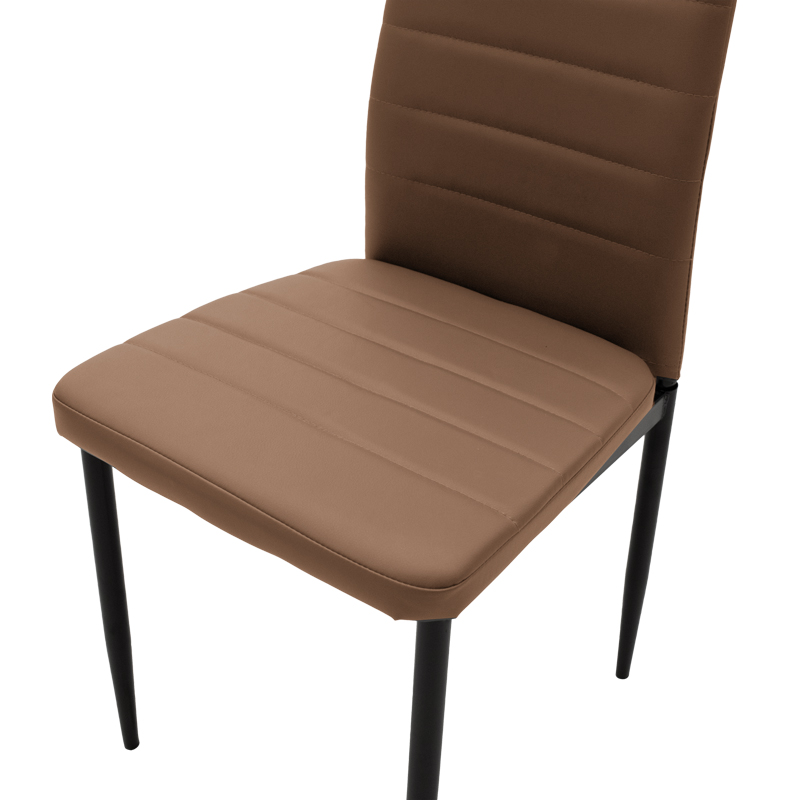 Καρέκλα Parker pakoworld PU καφέ-μαύρο πόδι 42x48x98εκ