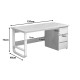 Γραφείο Salto pakoworld με συρταριέρα-MDF γκρι-λευκό 120x48x74εκ