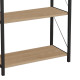 Βιβλιοθήκη Jackrey pakoworld oak μελαμίνης-μαύρο μέταλλο 63x30x114εκ