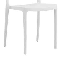 Καρέκλα Amvroan στοιβαζόμενη pakoworld με UV protection λευκό pp 51x49x79.5εκ