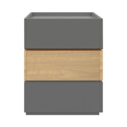 Κομοδίνο Sonlen pakoworld mdf σε sonoma-ανθρακί απόχρωση 60x40x66εκ