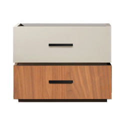 Κομοδίνο Sonlen pakoworld mdf σε καρυδί-μπεζ απόχρωση 60x40x44.5εκ