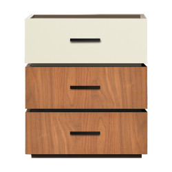 Κομοδίνο Sonlen pakoworld mdf σε καρυδί-μπεζ απόχρωση 60x40x66εκ