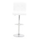 Σκαμπό μπαρ Remina pakoworld πτυσσόμενο λευκό pu-βάση χρωμίου 44x44x112εκ
