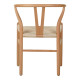 Καρέκλα Wishbone pakoworld rubberwood-σχοινί σε φυσική απόχρωση 53.5x57x74εκ