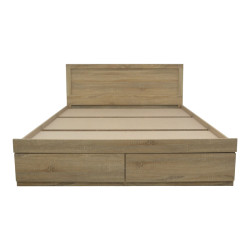 Κρεβάτι Olympus pakoworld με συρτάρι σε sonoma απόχρωση 150x200εκ