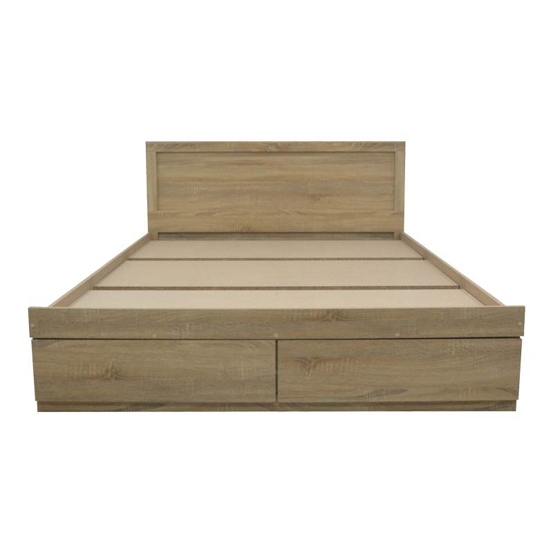 Κρεβάτι Olympus pakoworld με συρτάρι σε sonoma απόχρωση 140x200εκ