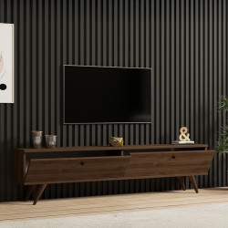 Έπιπλο τηλεόρασης Jate pakoworld σε καρυδί απόχρωση 160x25x40εκ