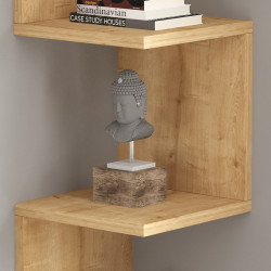 Ραφιέρα γωνιακή τοίχου Insta pakoworld σε oak απόχρωση 25x25x105,5εκ