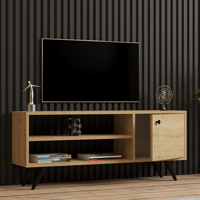 Έπιπλο τηλεόρασης Wison pakoworld σε oak απόχρωση 120x29x50εκ