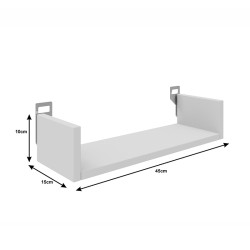 Ραφιέρα τοίχου Derva pakoworld σε λευκή απόχρωση 45x15x10cm
