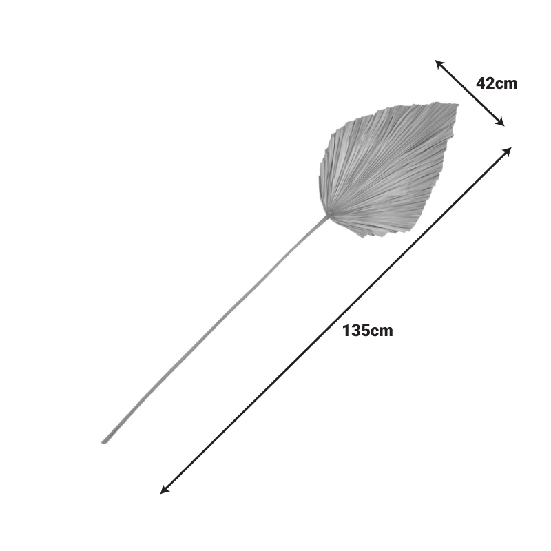 Διακοσμητικό φύλλο Walsy Inart palm leaf σε φυσική απόχρωση Υ135 εκ