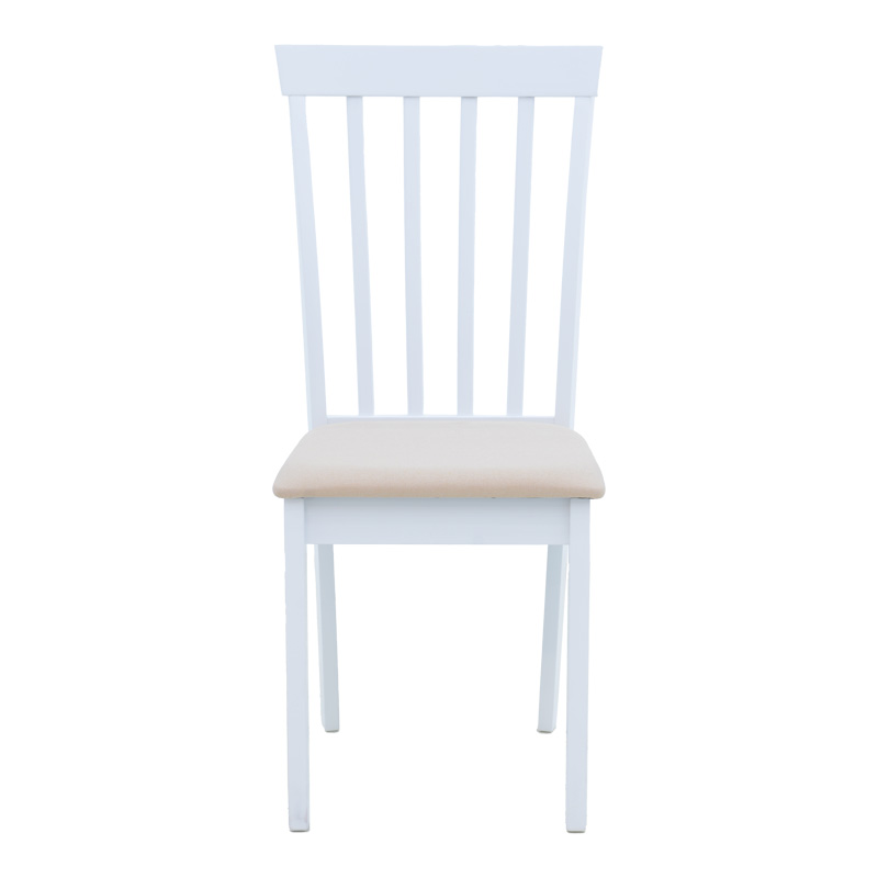 Καρέκλα Houston pakoworld rubberwood σε λευκή απόχρωση 40x49x94εκ