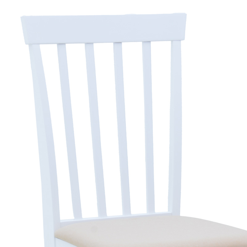 Καρέκλα Houston pakoworld rubberwood σε λευκή απόχρωση 40x49x94εκ