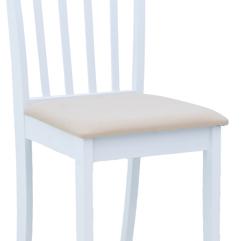 Καρέκλα Houston pakoworld rubberwood σε λευκή απόχρωση 40x49x94εκ