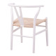 Καρέκλα Wishbone pakoworld rubberwood-σχοινί σε λευκή απόχρωση 53.5x57x74εκ