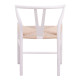 Καρέκλα Wishbone pakoworld rubberwood-σχοινί σε λευκή απόχρωση 53.5x57x74εκ