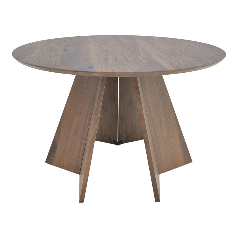 Τραπέζι Bibble pakoworld mdf σε καρυδί απόχρωση Φ120x76εκ