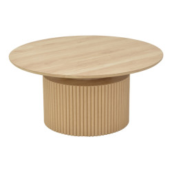 Τραπέζι σαλονιού Opols pakoworld mdf σε φυσική απόχρωση Φ90x42εκ