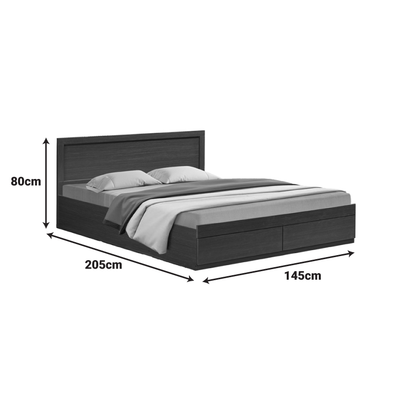 Κρεβάτι Olympus pakoworld με συρτάρι σε wenge απόχρωση 140x200εκ