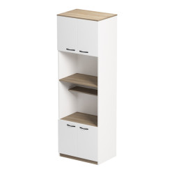 Ντουλάπα κουζίνας Rowan pakoworld σε λευκή-sonoma απόχρωση 60x42x182εκ