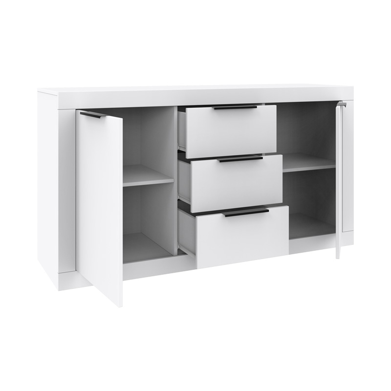 Μπουφές Doha pakoworld σε λευκή απόχρωση 150x45x80.5εκ