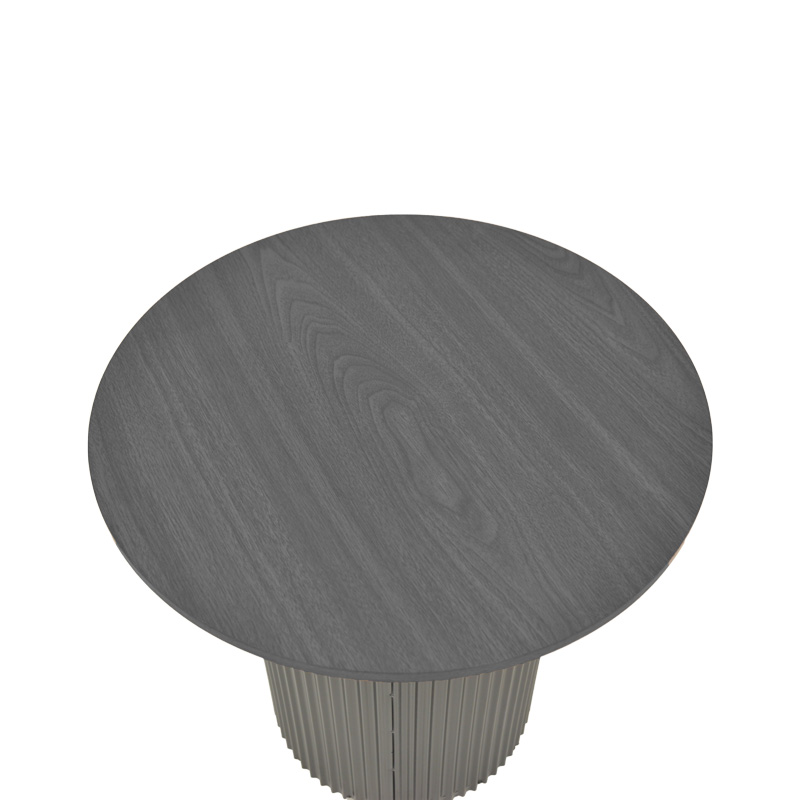 Βοηθητικό τραπέζι Dovel pakoworld mdf-μέταλλο σε μαύρη απόχρωση Φ50x50εκ