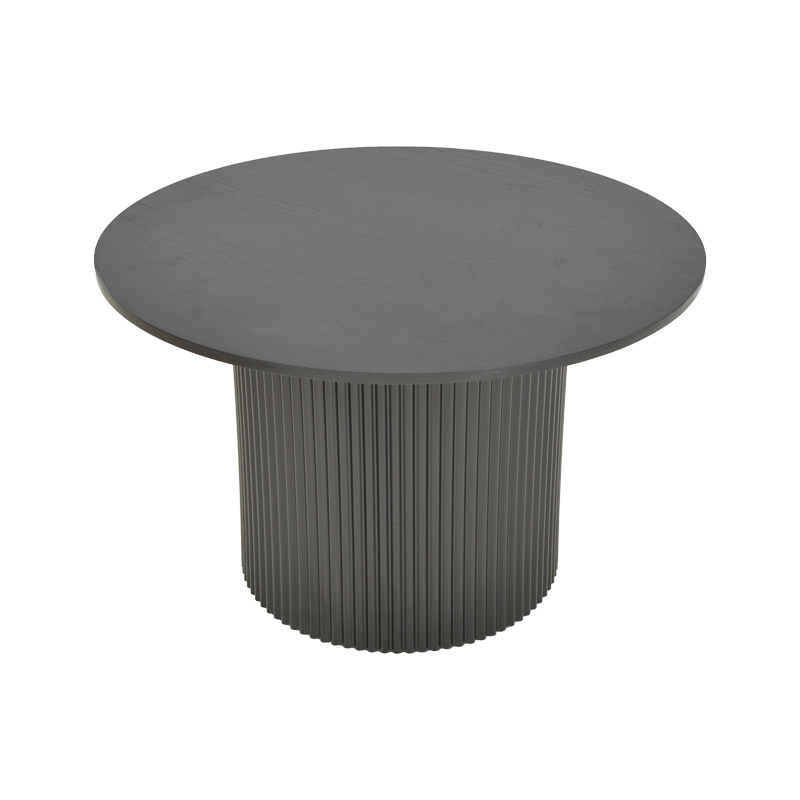 Τραπέζι σαλονιού Dovel pakoworld mdf-μεταλλο σε μαύρη απόχρωση Φ70x45εκ