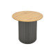 Βοηθητικό τραπέζι Dovel pakoworld mdf σε sonoma -μαύρο μέταλλο Φ50x50εκ