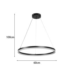 Φωτιστικό οροφής Nebrian pakoworld led μέταλλο μαύρο Φ60x15εκ