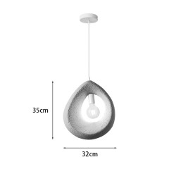 Φωτιστικό οροφής led Ferclyn pakoworld E27 ps σε ανοιχτό γκρι 32x24x35εκ