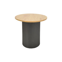 Tραπέζια σαλονιού Dovel pakoworld mdf σετ 2τεμ. sonoma-μαύρο μεταλλο