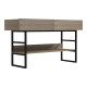 Κονσόλα Vien pakoworld σε sonoma-μαύρη απόχρωση 139x43x75.5εκ
