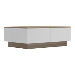 Τραπέζι σαλονιού Winey pakoworld σε sonoma-λευκή απόχρωση 90x60x31.5εκ