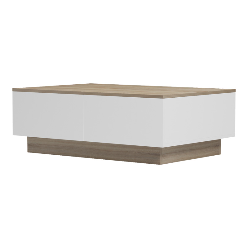 Τραπέζι σαλονιού Winey pakoworld σε sonoma-λευκή απόχρωση 90x60x31.5εκ