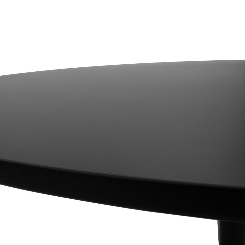 Τραπεζαρία Balou-Noor pakoworld σετ 5τεμ MDF μαύρο-κίτρινο Φ120x73εκ